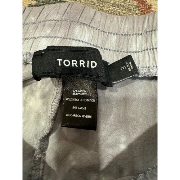 Torrid Relaxed Fit Jogger Stretch Challis Mid Rise Tie Dye Pant 3/3x - Picture 2 of 7